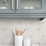 Retro peel and stick geometric wallpaper kitchen NW44205 from NextWall