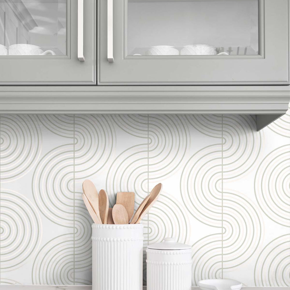 
                  
                    Retro peel and stick geometric wallpaper kitchen NW44206 from NextWall
                  
                