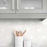 Retro peel and stick geometric wallpaper kitchen NW44206 from NextWall