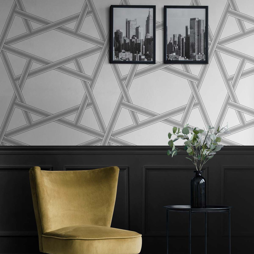 
                  
                    Geometric peel and stick wallpaper living room NW44300 from NextWall
                  
                