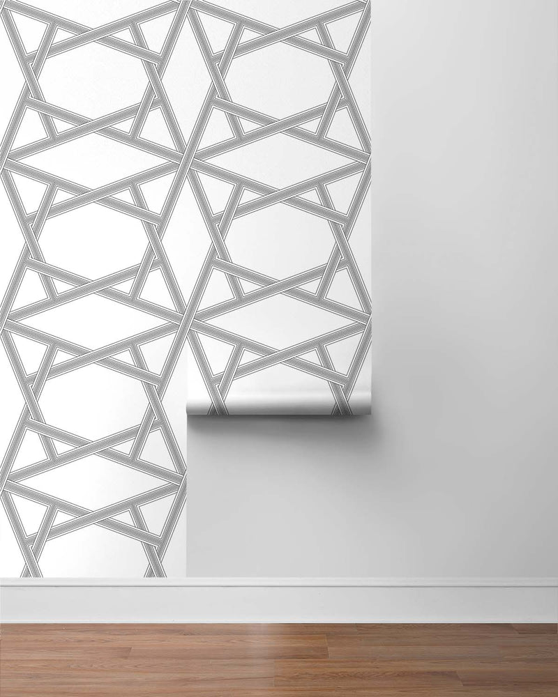 Geometric peel and stick wallpaper roll NW44300 from NextWall