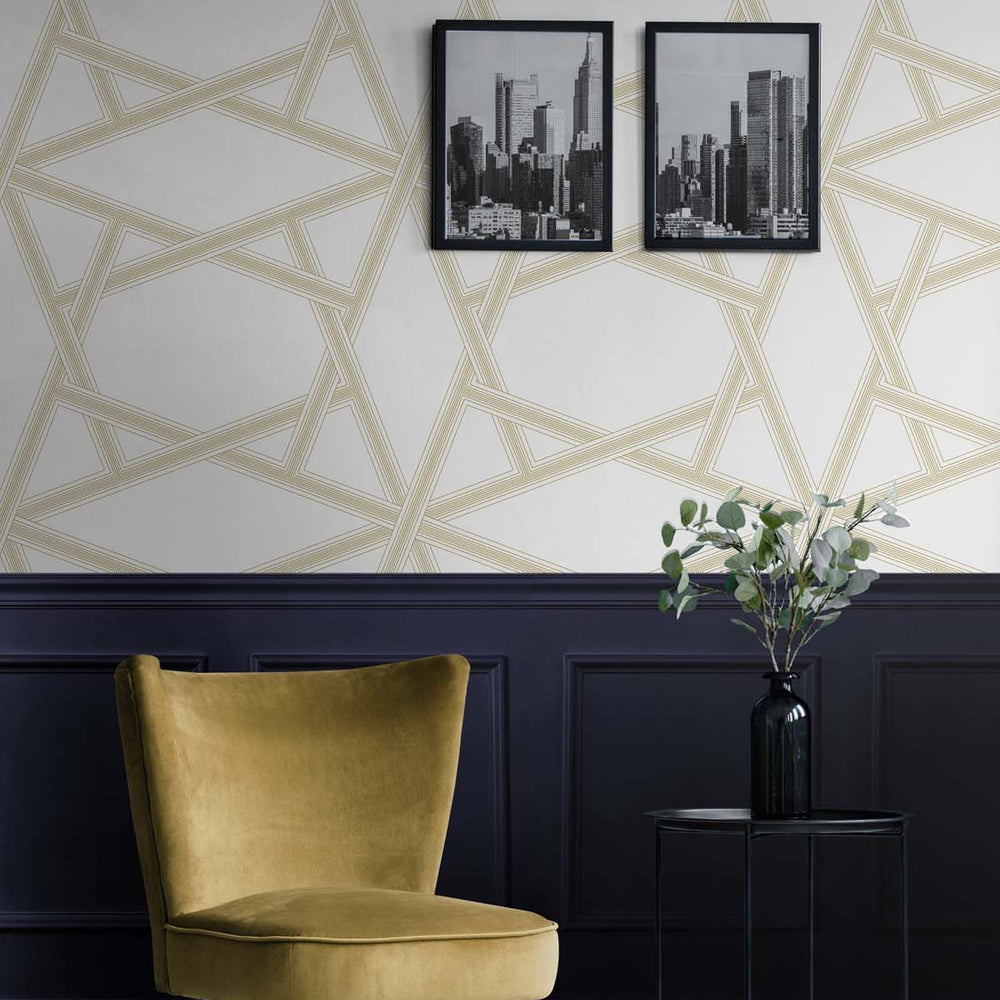 
                  
                    Geometric peel and stick wallpaper living room NW44303 from NextWall
                  
                