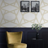 Geometric peel and stick wallpaper living room NW44303 from NextWall