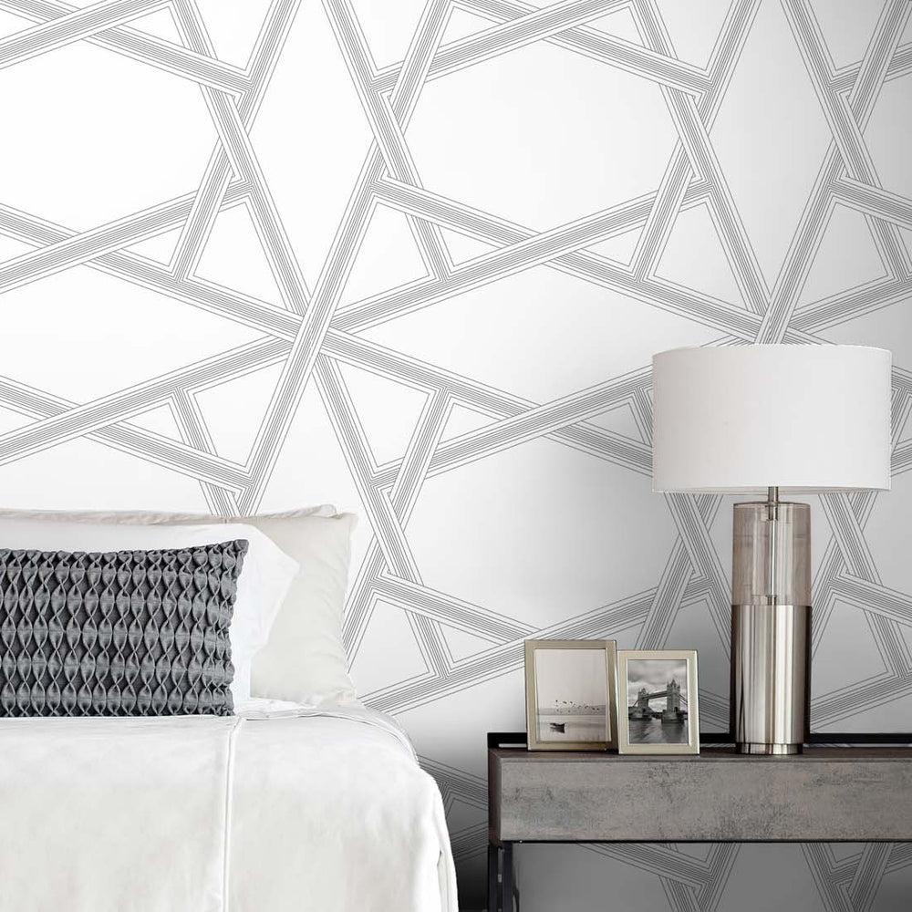 
                  
                    Geometric peel and stick wallpaper bedroom NW44305 from NextWall
                  
                