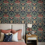 Vintage floral peel and stick wallpaper bedroom NW44402 from NextWall