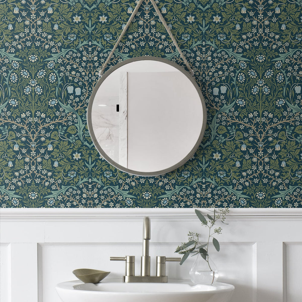 
                  
                    Floral peel and stick wallpaper bathroom NW44502 from NextWall
                  
                
