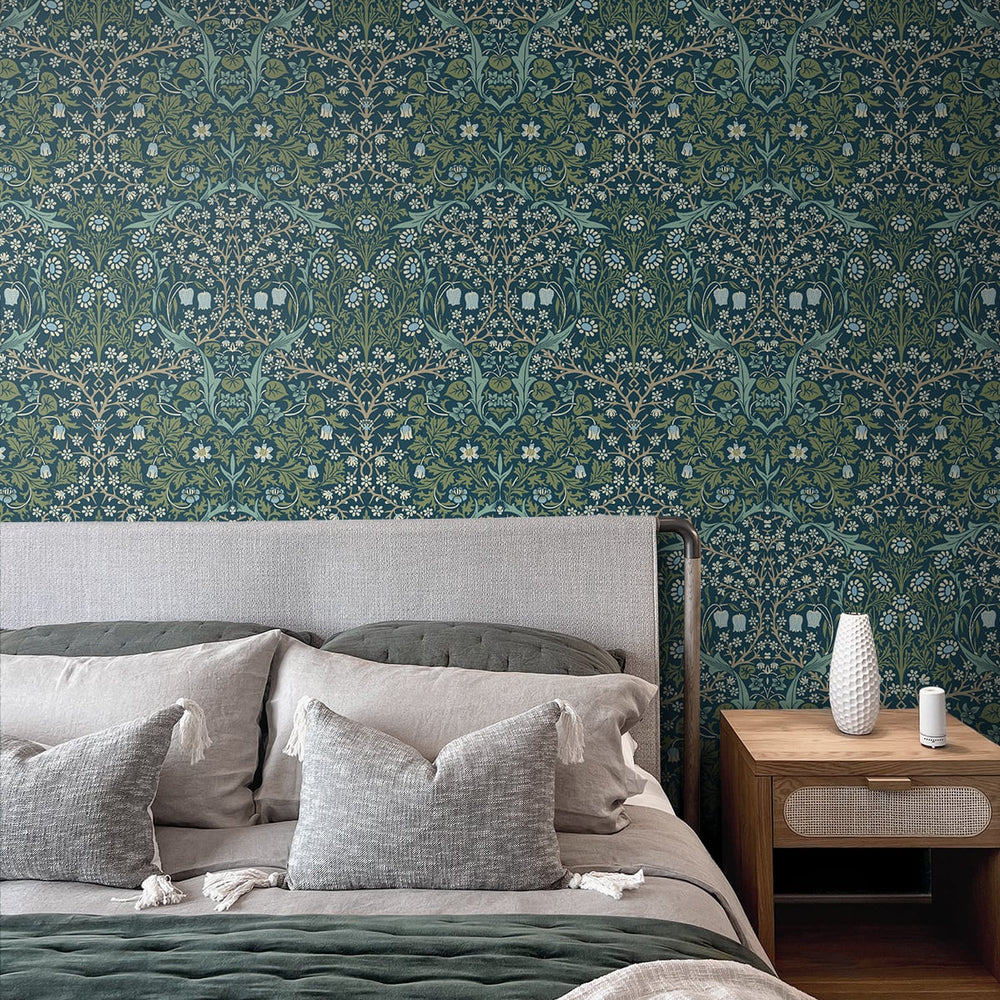 Floral peel and stick wallpaper bedroom NW44502 from NextWall