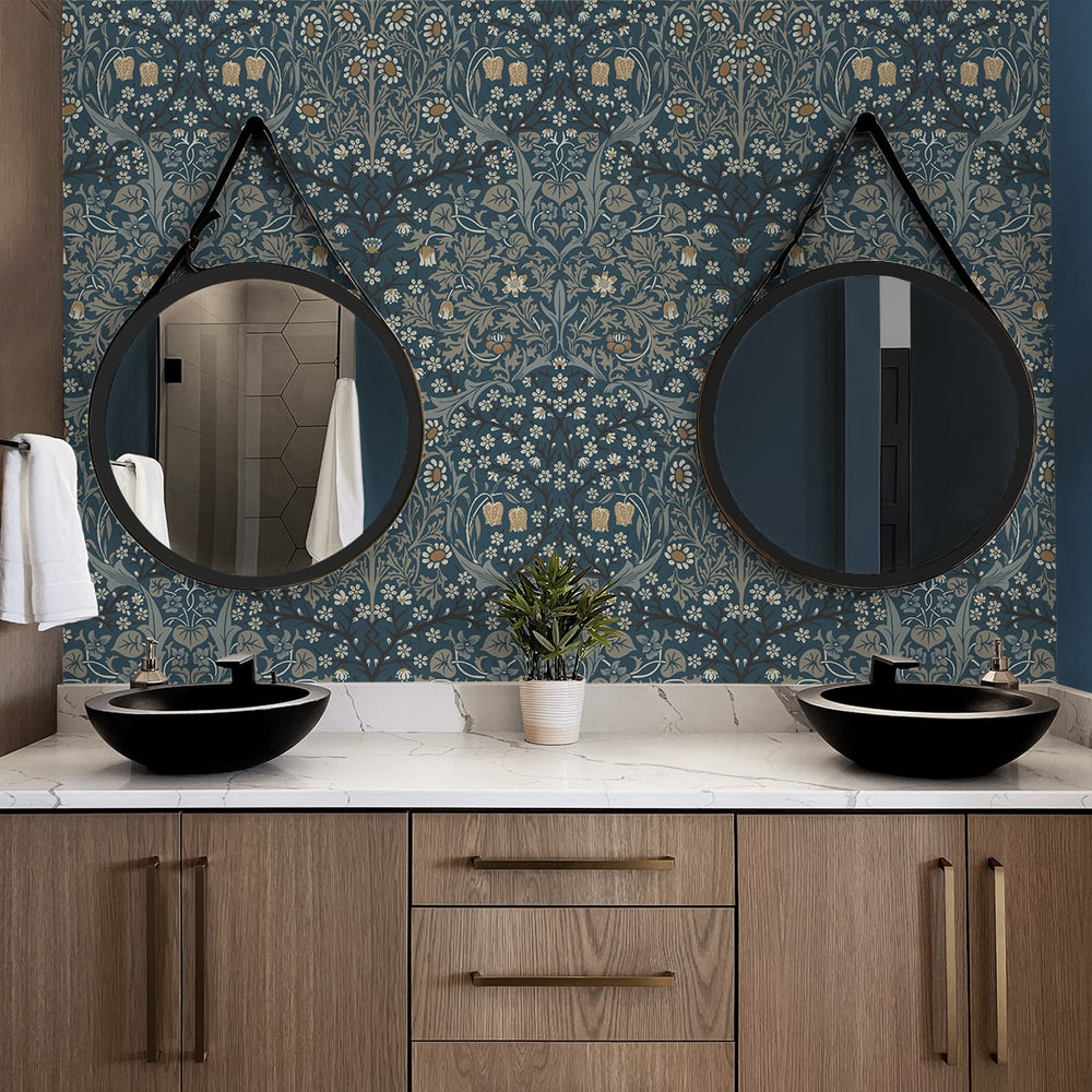 
                  
                    Floral peel and stick wallpaper bathroom NW44512 from NextWall
                  
                