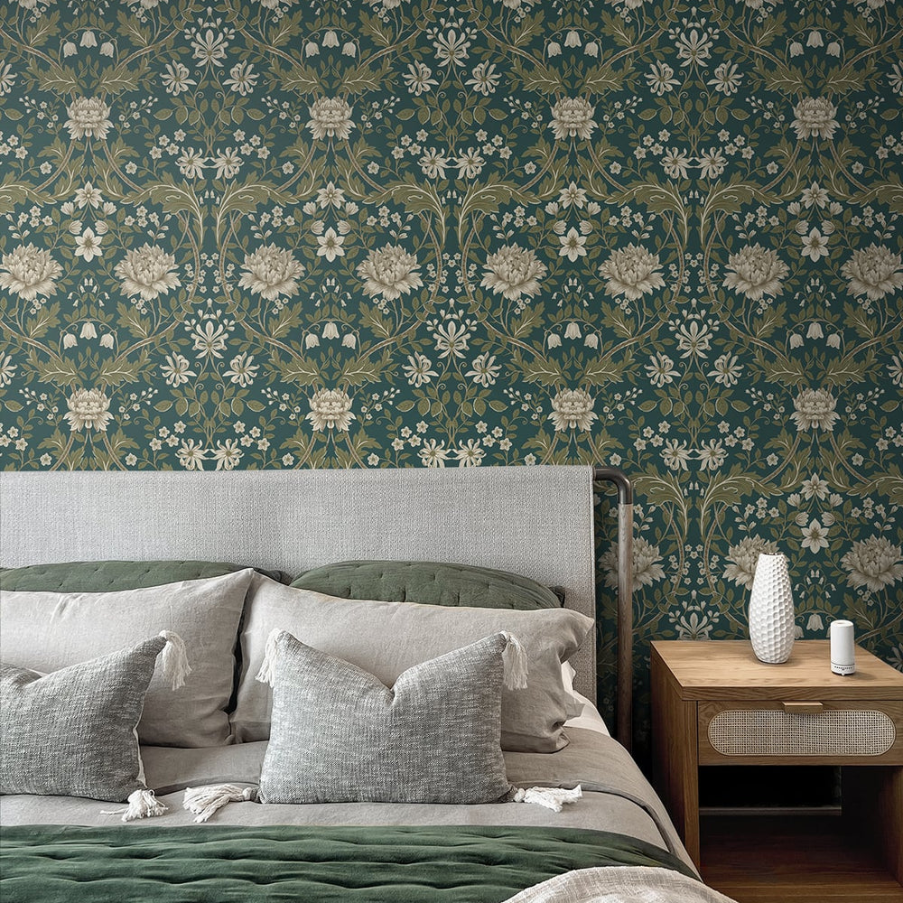 
                  
                    Floral peel and stick wallpaper bedroom NW44604 from NextWall
                  
                