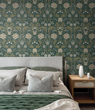 Floral peel and stick wallpaper bedroom NW44604 from NextWall