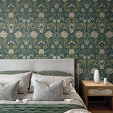 Floral peel and stick wallpaper bedroom NW44604 from NextWall