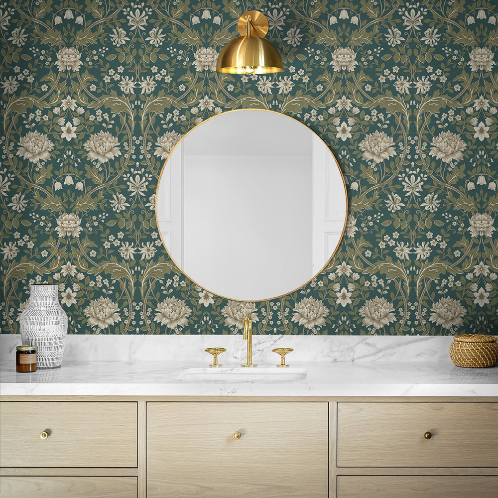 
                  
                    Floral peel and stick wallpaper bathroom NW44604 from NextWall
                  
                
