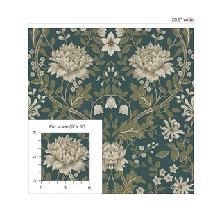 Floral peel and stick wallpaper scale NW44604 from NextWall
