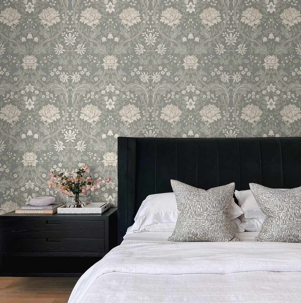 Floral peel and stick wallpaper bedroom NW44608 from NextWall