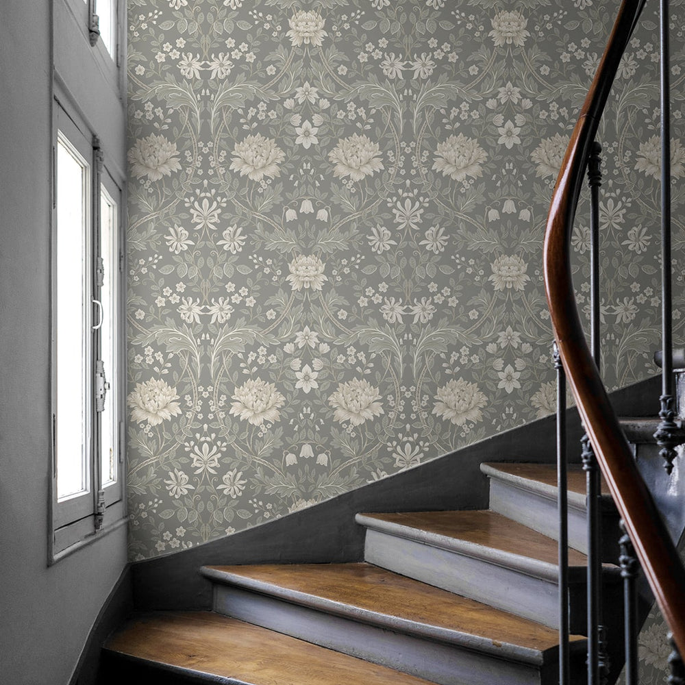 
                  
                    Floral peel and stick wallpaper staircase NW44608 from NextWall
                  
                