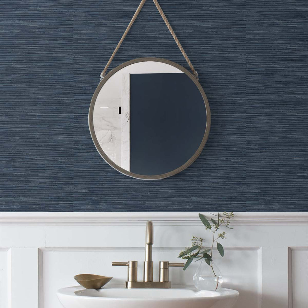 
                  
                    Faux grasscloth peel and stick wallpaper bathroom NW44702 from NextWall
                  
                