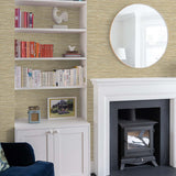 Faux grasscloth peel and stick wallpaper living room NW44706 from NextWall 