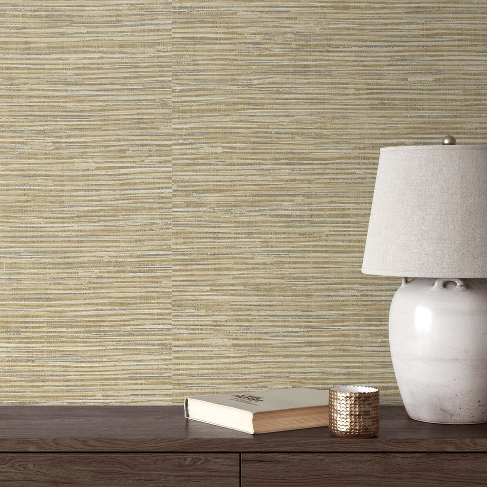 
                  
                    Faux grasscloth peel and stick wallpaper accent NW44706 from NextWall 
                  
                