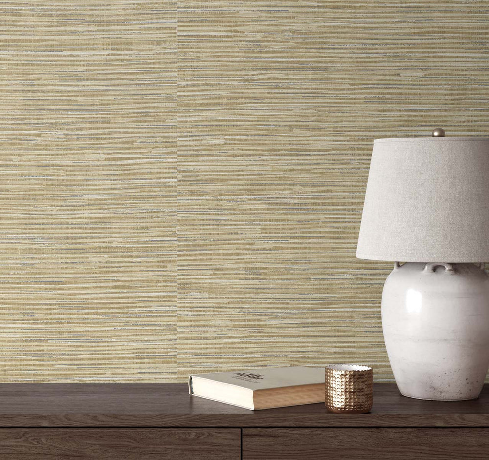 Faux grasscloth peel and stick wallpaper accent NW44706 from NextWall 