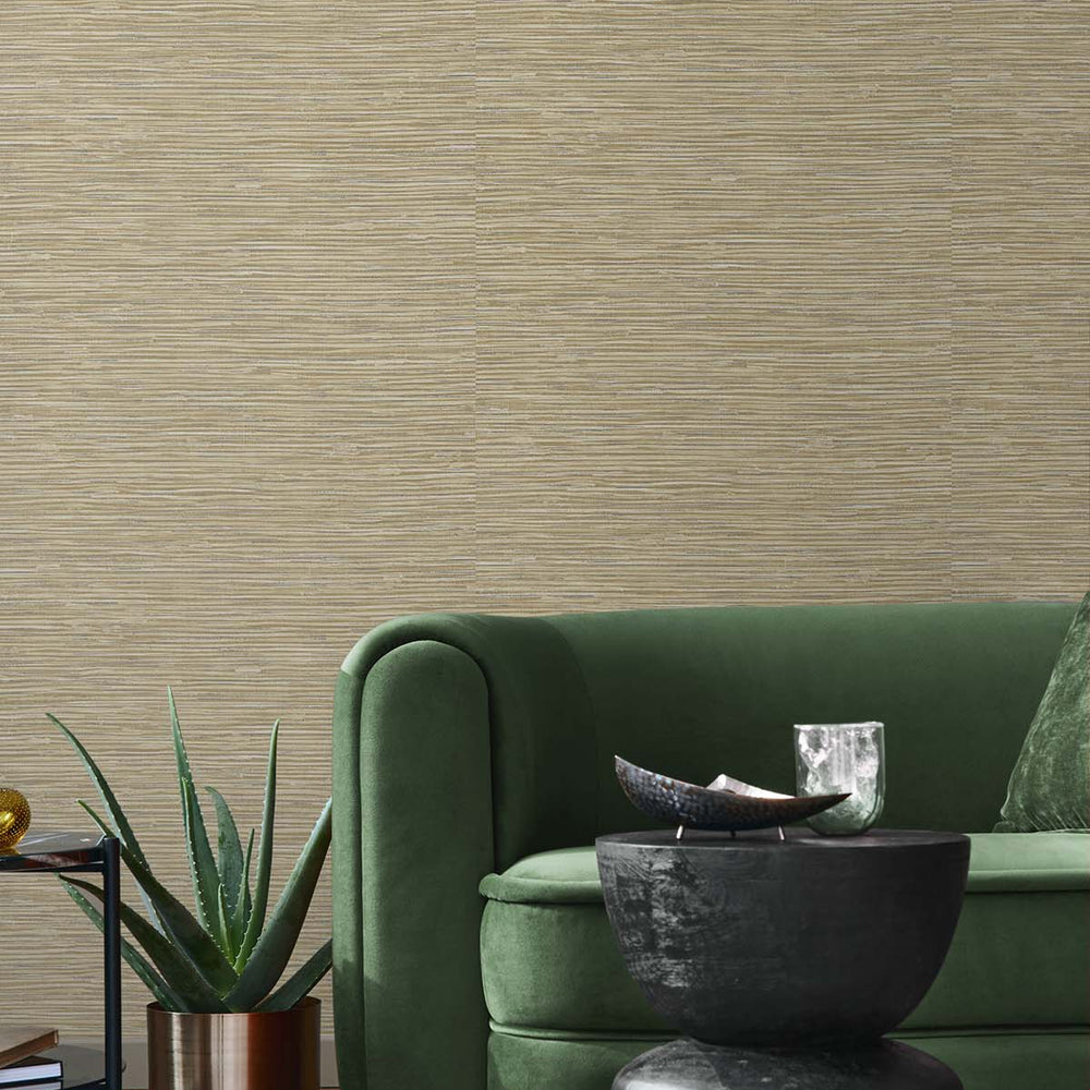 
                  
                    Faux grasscloth peel and stick wallpaper living room NW44706 from NextWall 
                  
                