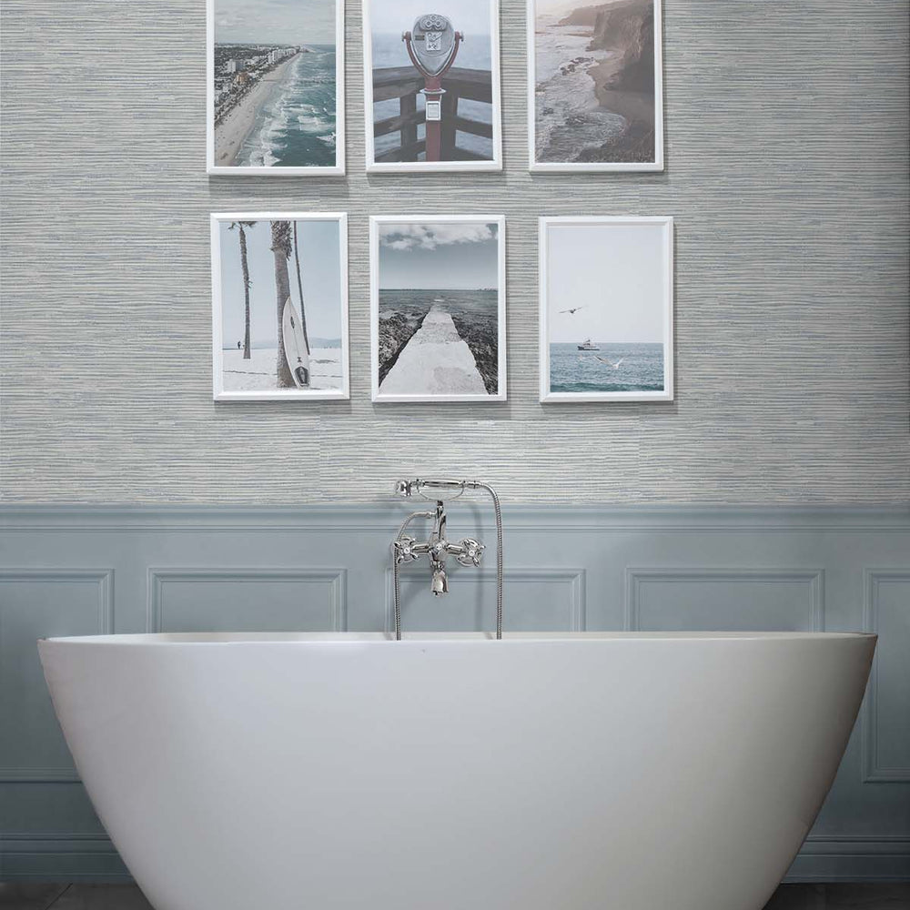 
                  
                    Faux grasscloth peel and stick wallpaper bathtub NW44708 from NextWall
                  
                