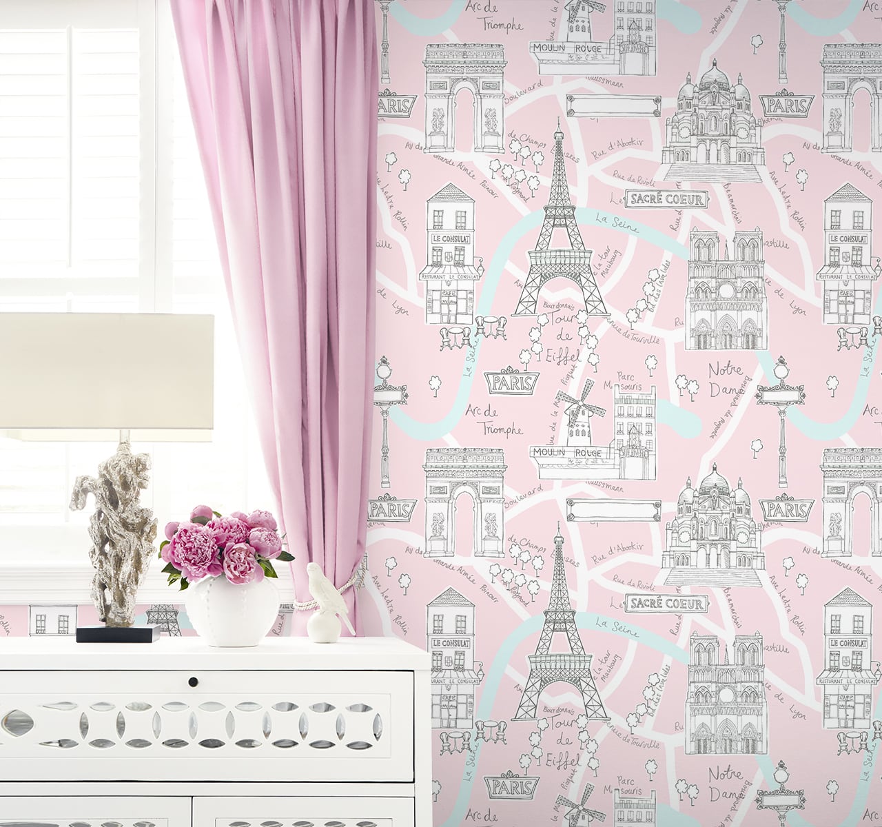 Paris peel and stick wallpaper decor NW44801 from NextWall
