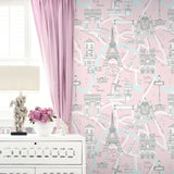 Paris peel and stick wallpaper decor NW44801 from NextWall