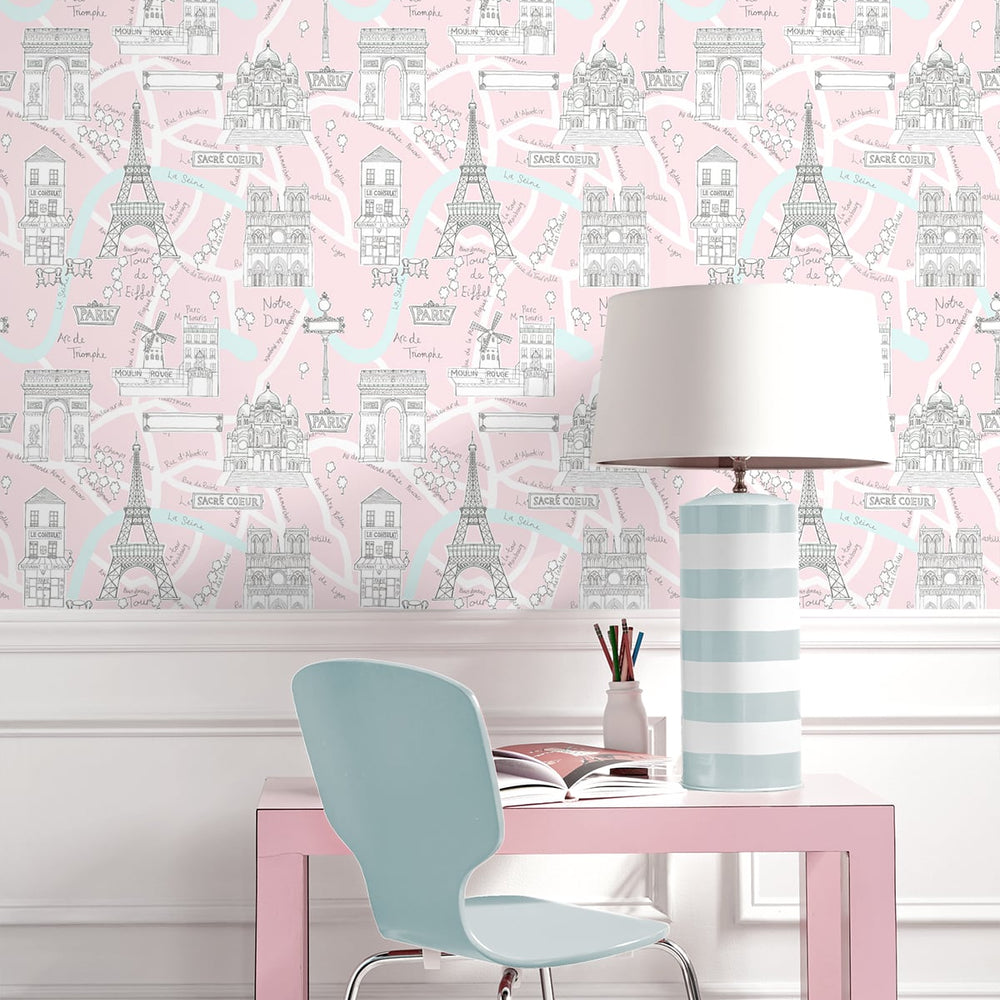 
                  
                    Paris peel and stick wallpaper nursery NW44801 from NextWall
                  
                