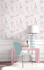 Paris peel and stick wallpaper nursery NW44801 from NextWall