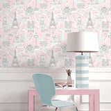 Paris peel and stick wallpaper nursery NW44801 from NextWall