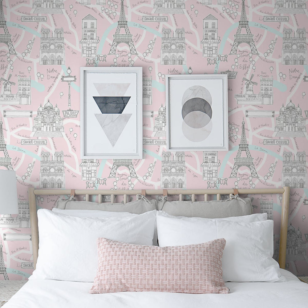
                  
                    Paris peel and stick wallpaper bedroom NW44801 from NextWall
                  
                