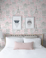 Paris peel and stick wallpaper bedroom NW44801 from NextWall