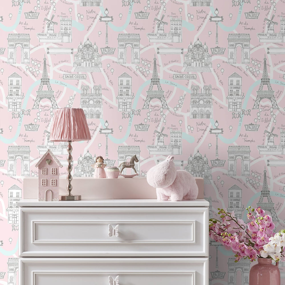 
                  
                    Paris peel and stick wallpaper bedroom NW44801 from NextWall
                  
                