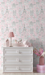Paris peel and stick wallpaper bedroom NW44801 from NextWall