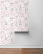 Paris peel and stick wallpaper roll NW44801 from NextWall