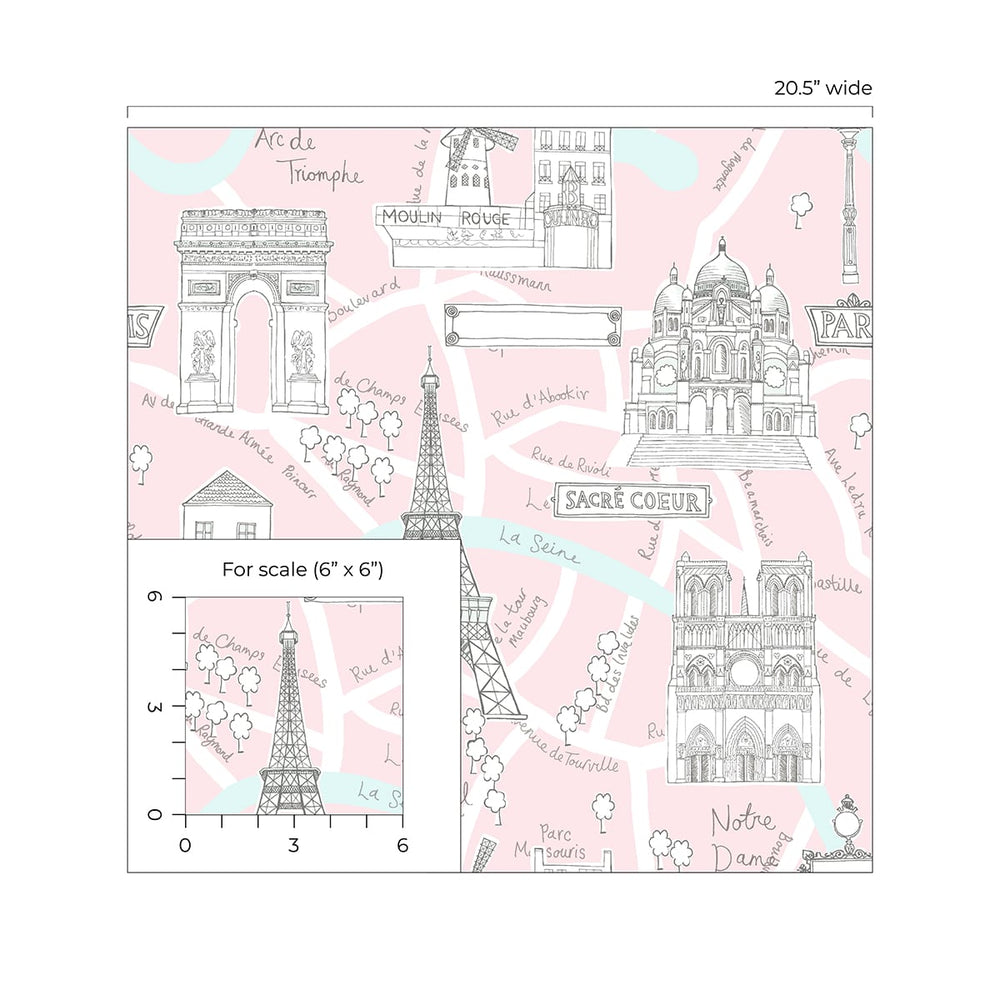 Paris peel and stick wallpaper scale NW44801 from NextWall