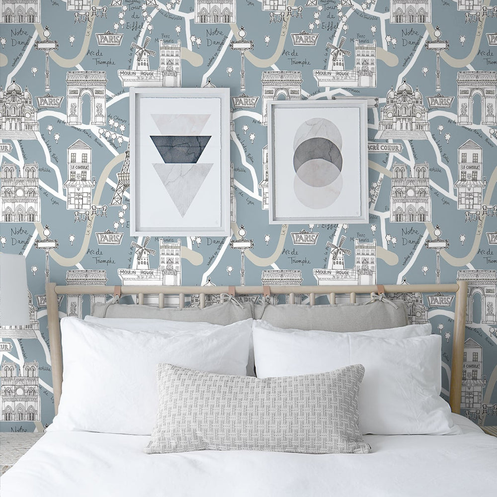 
                  
                    Paris peel and stick wallpaper bedroom NW44802 from NextWall
                  
                