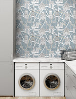 Paris peel and stick wallpaper laundry room NW44802 from NextWall