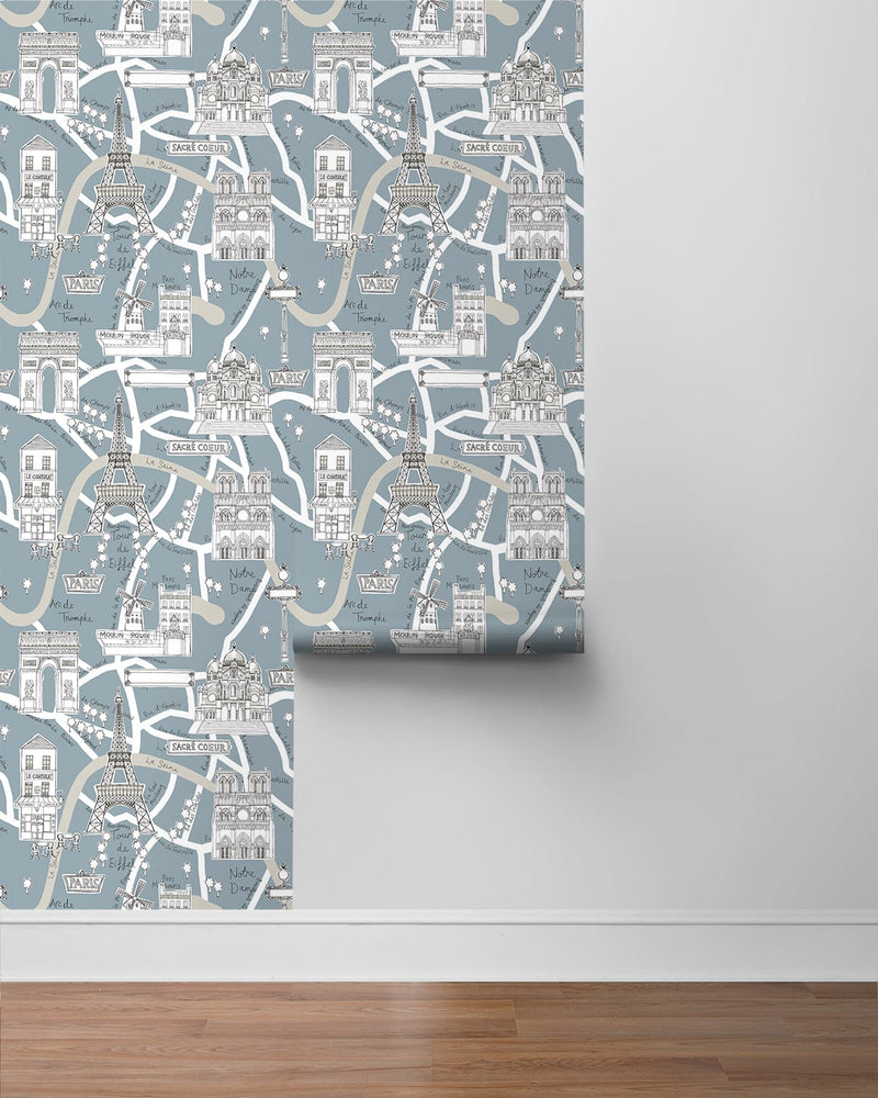 Paris peel and stick wallpaper roll NW44802 from NextWall