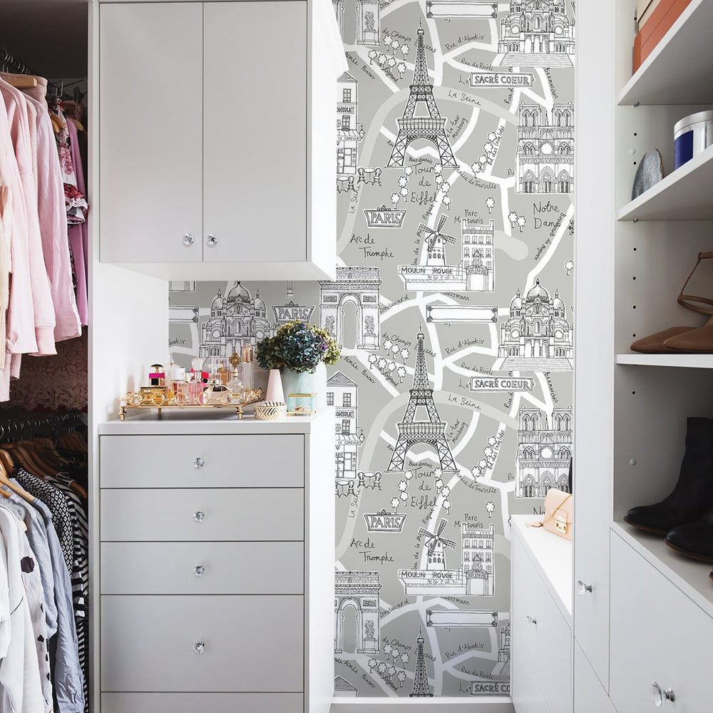 
                  
                    Paris peel and stick wallpaper closet NW44808 from NextWall
                  
                