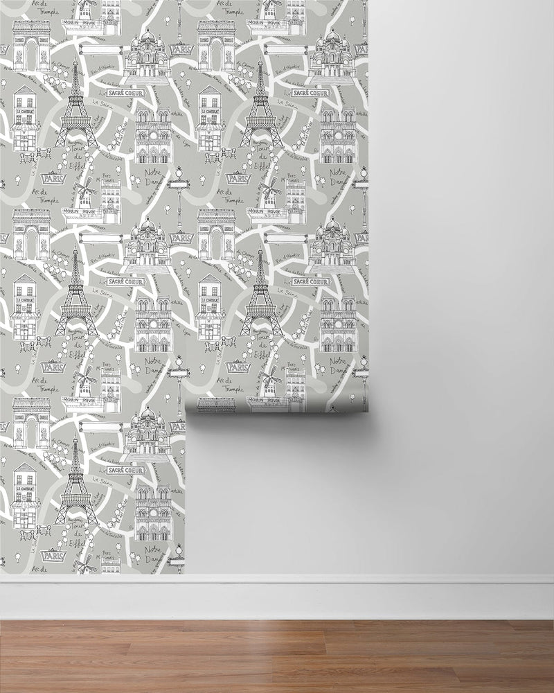 Paris peel and stick wallpaper roll NW44808 from NextWall