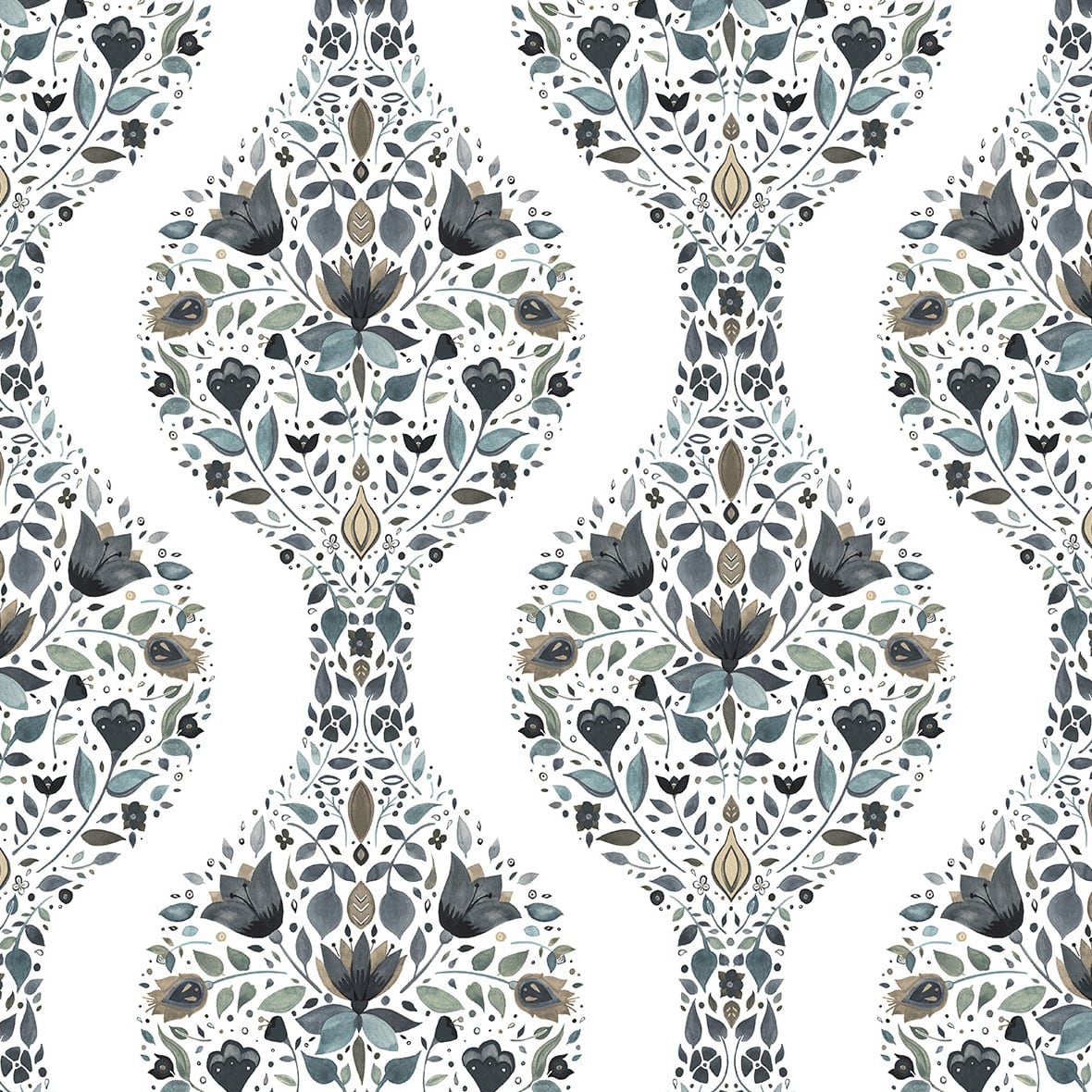Floral peel and stick wallpaper NW45000 from NextWall