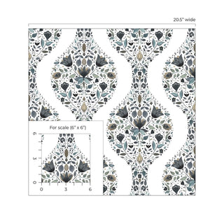 Floral peel and stick wallpaper scale NW45000 from NextWall