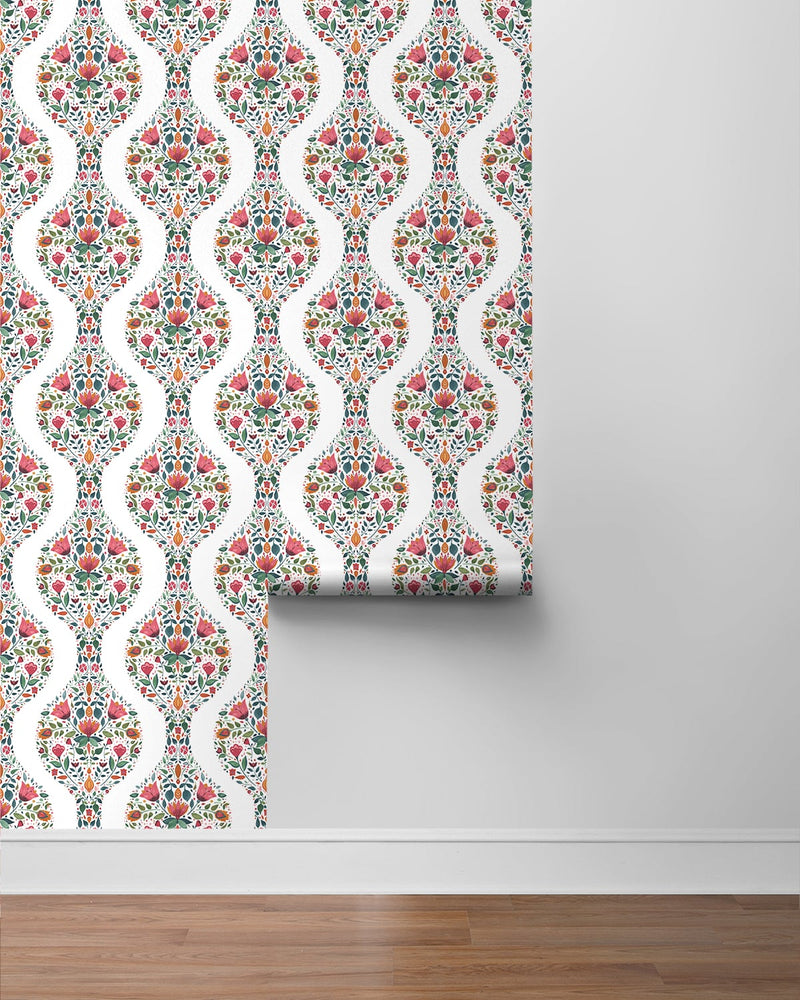 Floral peel and stick wallpaper roll NW45001 from NextWall