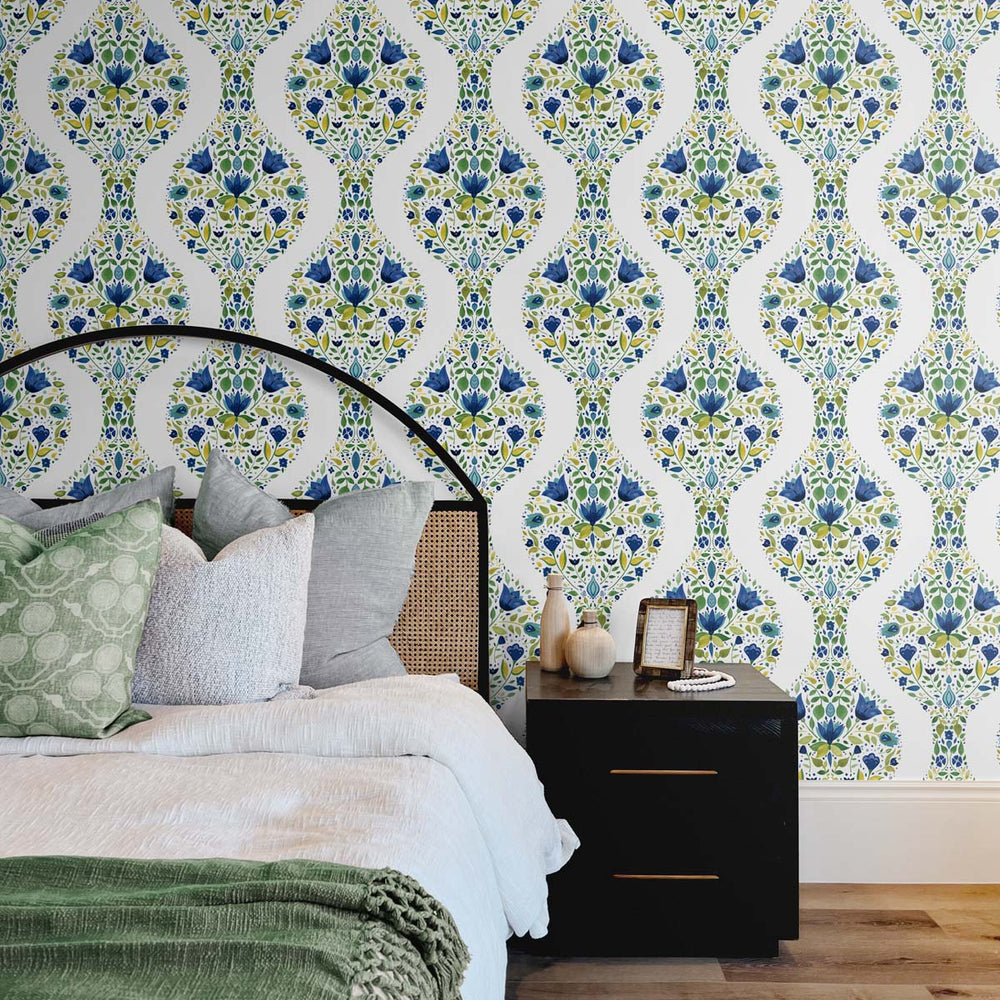 
                  
                    Floral peel and stick wallpaper bedroom NW45004 from NextWall
                  
                