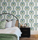 Floral peel and stick wallpaper bedroom NW45004 from NextWall
