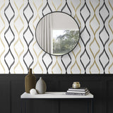 Ogee peel and stick wallpaper decor NW45100 from NextWall