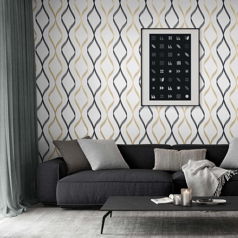 
                  
                    Ogee peel and stick wallpaper family room NW45100 from NextWall
                  
                