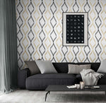 Ogee peel and stick wallpaper family room NW45100 from NextWall