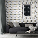 Ogee peel and stick wallpaper family room NW45100 from NextWall